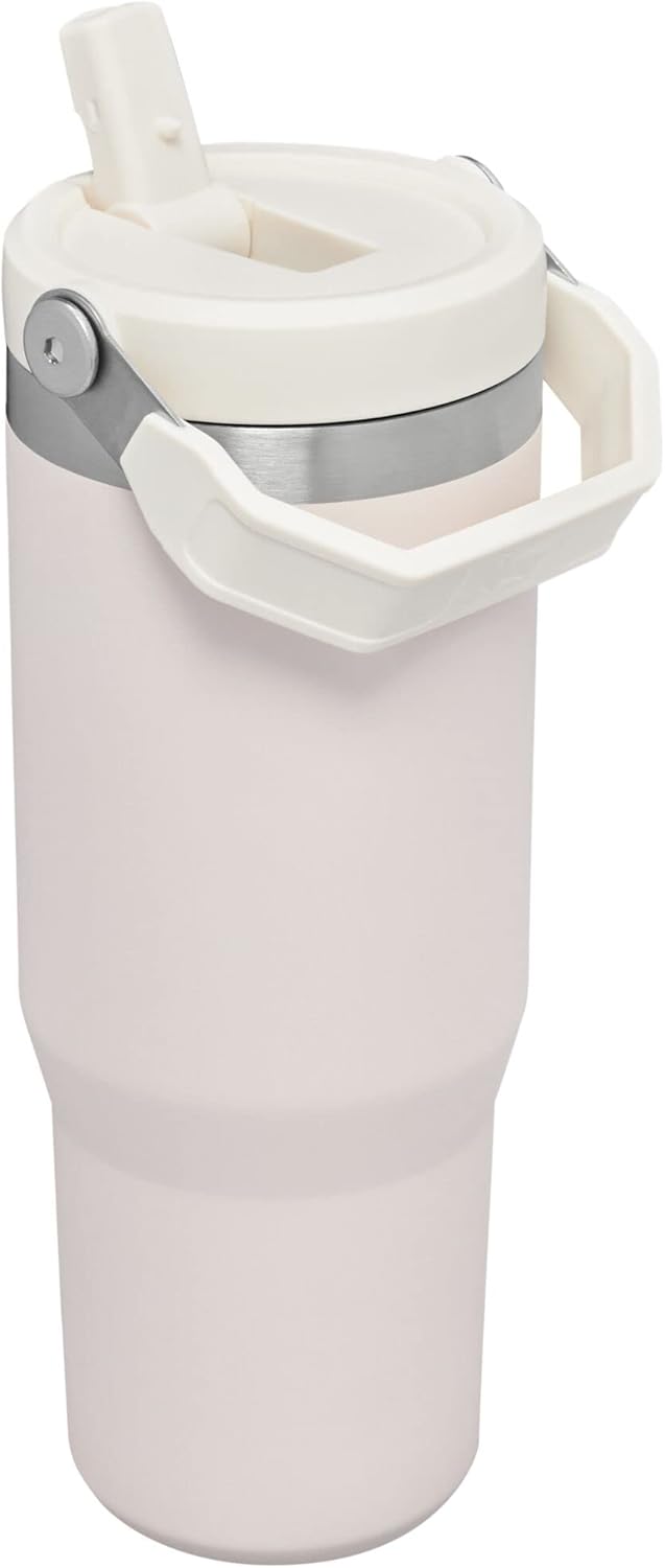 STANLEY IceFlow™ – Vaso con popote abatible de 30 onzas, cuarzo rosa