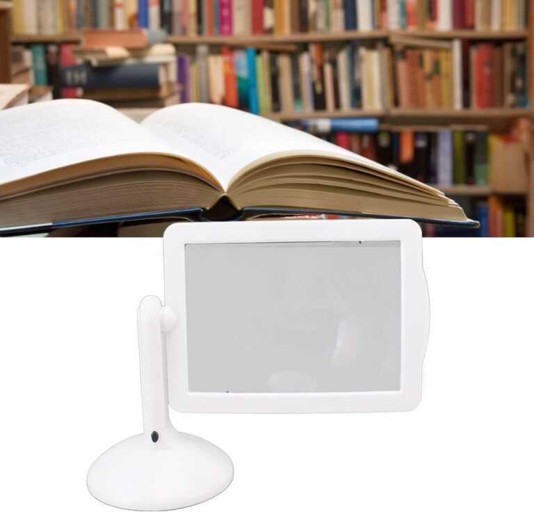 Yctze Lupa de Lectura de Escritorio, Lupa de Escritorio Giratoria de 180 Grados Vidrio de Pantalla Grande con Luz LED para Manos Libres Reparación de Lectura Gadgets Tecnológicos Lupa