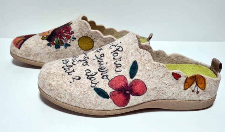 Hecho en España Zapatillas casa mujer fieltro Frida cómodas frase bonita – Nuevo Modelo 2023