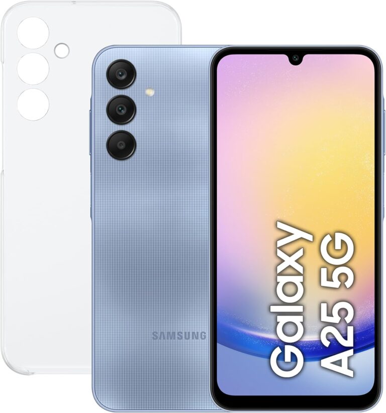 Samsung Galaxy A25 5G 256 GB con Funda – Móvil Android, Smartphone Libre, Carga Rápida, Cámara 50 MP, Azul (Versión Española)