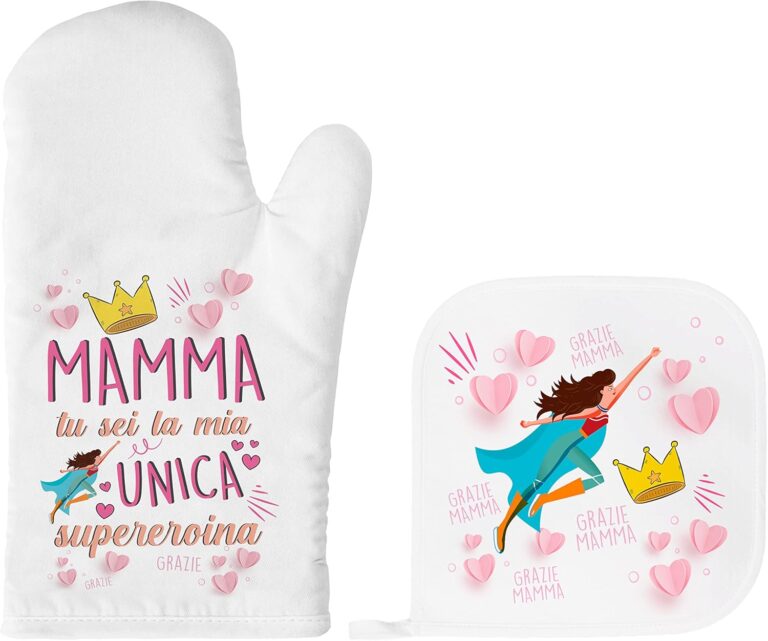 Idea de regalo del día de la madre original – Guante y manopla de horno para mamá mejor del mundo – Ideas regalos divertidos mamá hija – Gadgets bromas originales para mamás