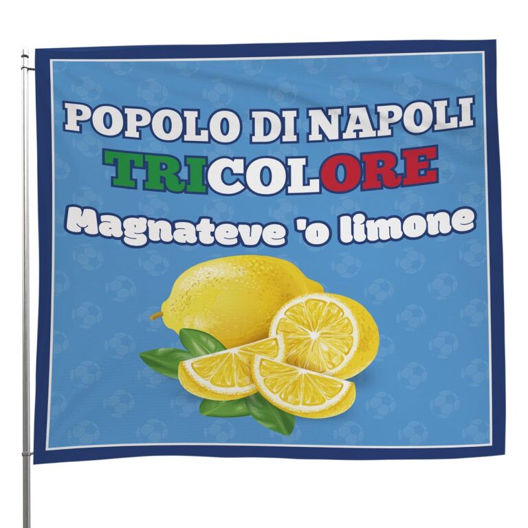 MAGNATEVE ‘O LIMONE Bandera Pueblo de Nápoles 2023 Original – Bandera 60 x 60 cm Gadgets Idea Regalo Fútbol Fútbol Originales – Ideas de regalos divertidos para aficionados