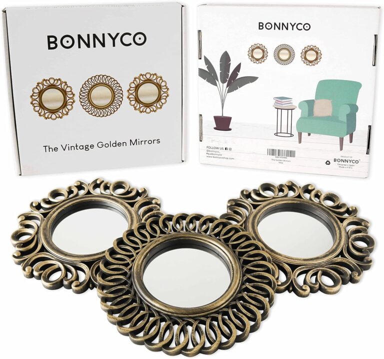 BONNYCO Espejos Pared Decorativos Pack 3 Espejos Decorativos Ideales para Decoracion Casa, Habitación y Salón | Espejos Redondos Pared Regalos Originales para Mujer | Decoracion Pared